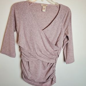 Sundance Ruching Front Crisscross Details Top